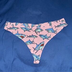 MeUndies Pink Shark Pattern Thong Panties